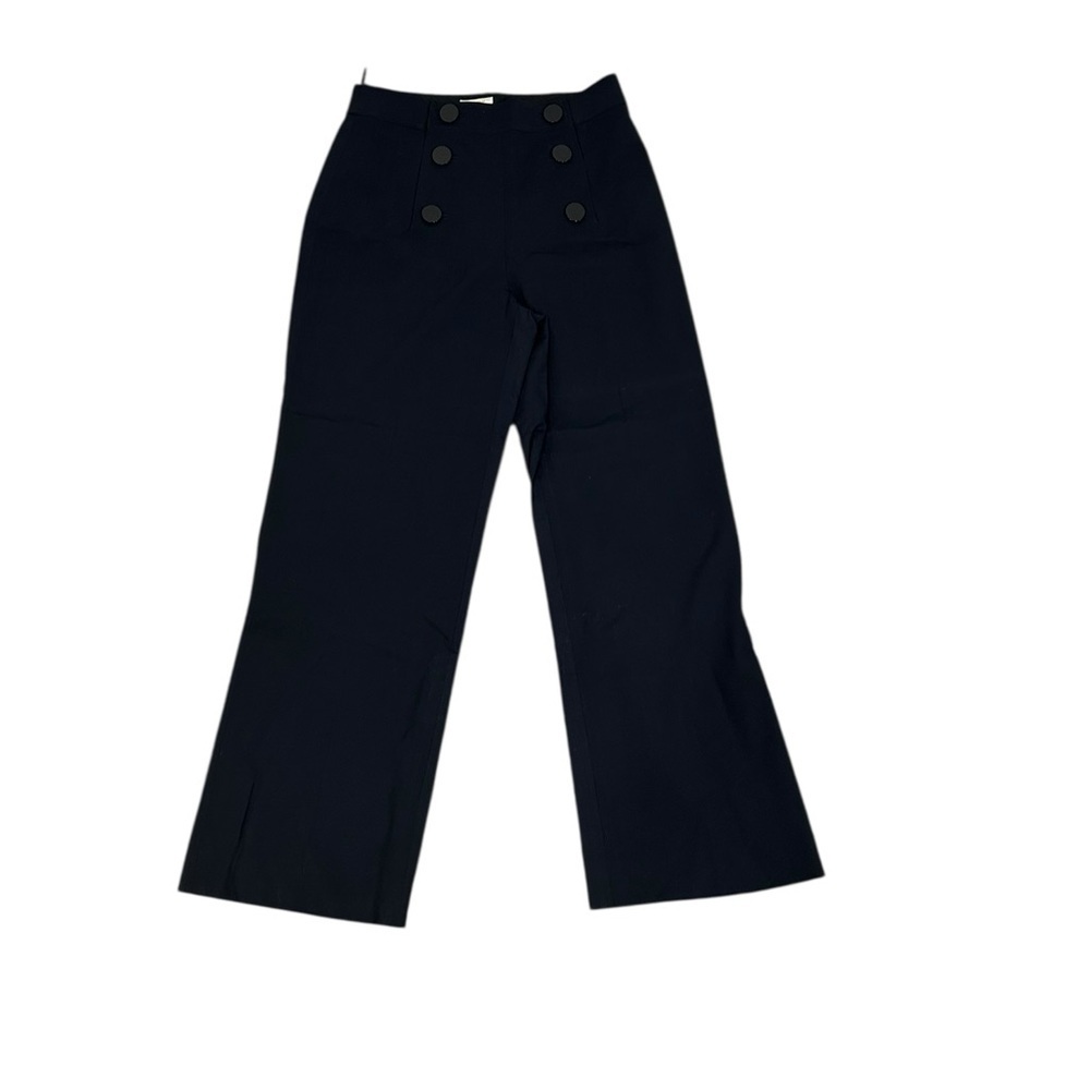 Kate Spade Wide Leg Nautical Wool Navy Blue Pants Trousers Size 4 Business